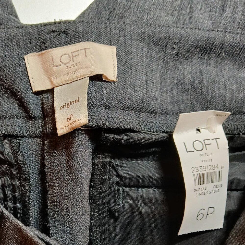 NWT LOFT "Original Dress Trouser" Gray Wide Leg 6P - Picture 10 of 12